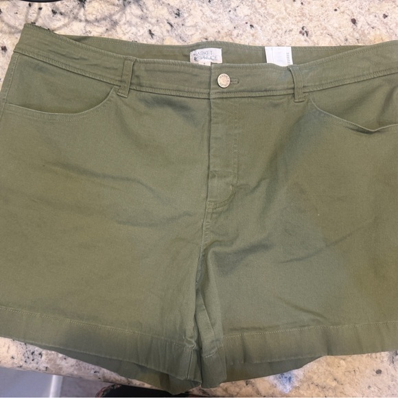 Market & Spruce High Waist Olive Shorts - Picture 1 of 4